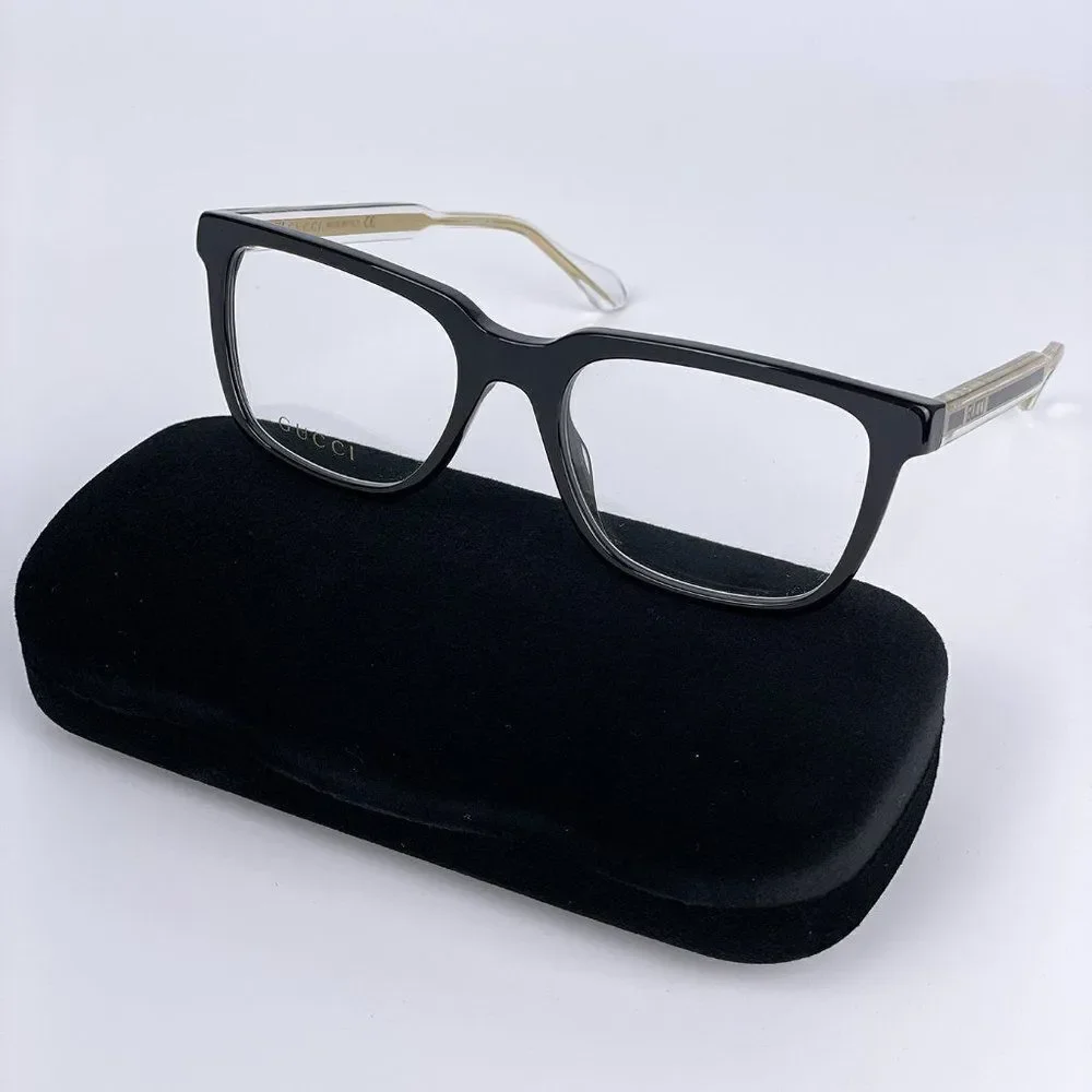 NEW Gucci GG0560O 005 Gold Black Crystal Square Women Eyeglasses